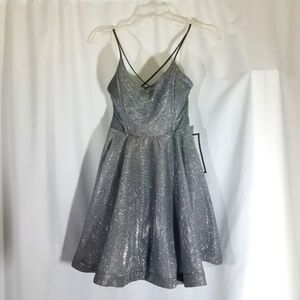 Speechless Silver Mini Dress Junior Size 3 NWT